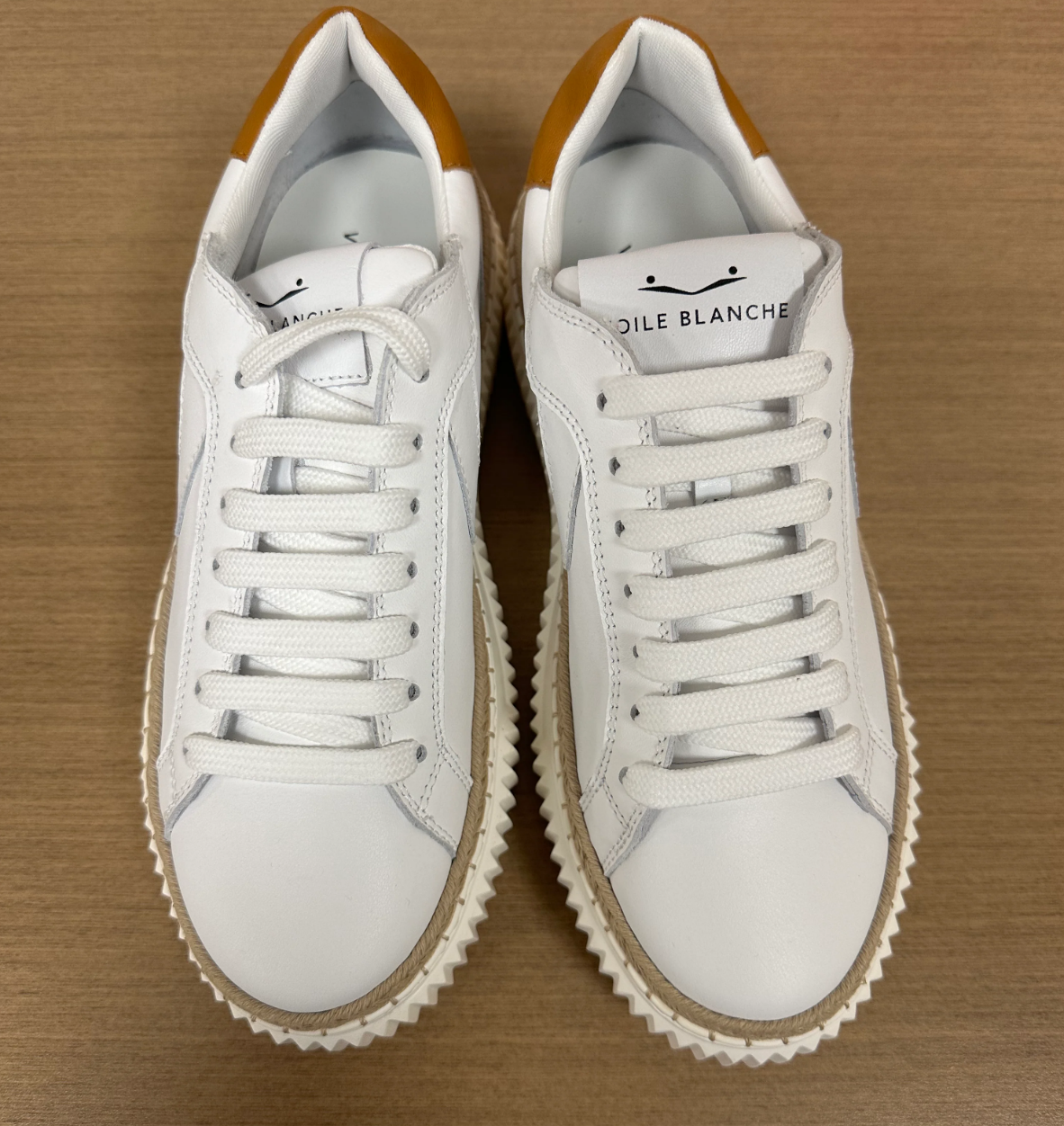 Voile Blanche Lipari Leather Sneakers (white tobacco) Velvet and